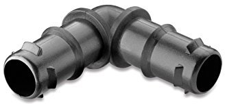 ABRISA Codo para manguera de riego, Negro, 16 mm