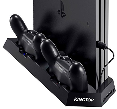Kingtop Dualshock-Controller-Ladegerät,USB-Hub-Ports mit Kühlerlüftern für Ps4/2,Sony