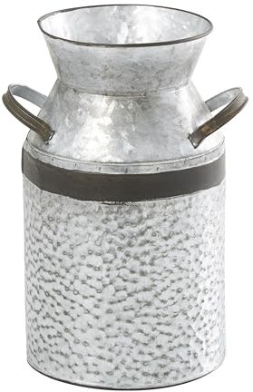 Deco 79 93992 Milchkanne, Metall, verzinkt, 25,4 x 35,6 cm