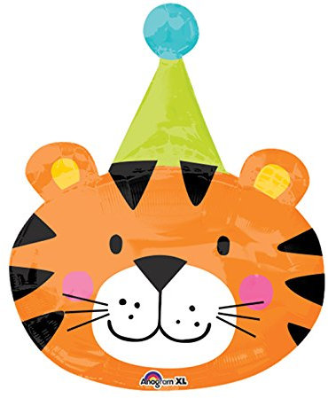 Amscan 3366801 24 x 24 Circus Tiger Super Shape Folienballon