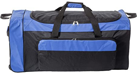 Jetstream Faltbare 145 l Reisetasche mit 3 Inline-Rädern, große faltbare Reisetasche für Camping und Reisen, schwarz blau, Einheitsgröße