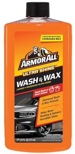 Armor All Ultra Shine Car Wash and Wax, Car Wax and Cleaner for Cars, Trucks and Motorcycles, 16 Fl Oz