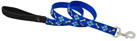 Lupine Dapper Dog Patterned Padded Handle Dog Lead, 1-inch/ 6 ft
