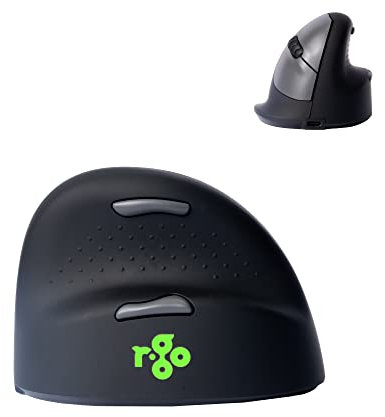 R-Go HE Vertikale Maus kabellos, Für große Hand, Funkmaus Ergonomisch, Rechtshändige, Vorbeugung Mausarm/Tennisarm(RSI Syndrom), Für Windows/Linux/Mac OS, Schwarz