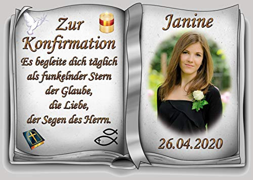 Tortenaufleger Fototorte Tortenbild zur Konfirmation Buchform DIN A5 K34