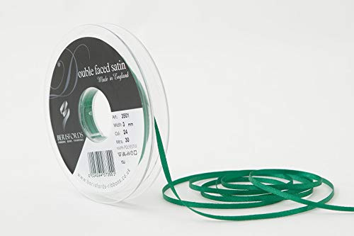 Berisfords Double FACE Poly Satin Ribbon, Bottle, 3 mm