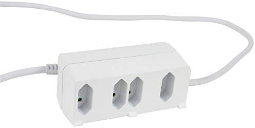 REV Power VI Mehrfachsteckdose, Steckdosenleiste, 6-Fach, 1,4m, 3500W, 2X Schutzkontakt- und 4X Eurostecker, Weiss