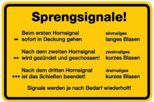 LEMAX® Hinweisschild, Sprengsignale! | Alu geprägt | 300x200 mm, 1 Stk