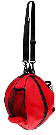 P Prettyia Balltasche Basketball Fußball Handball Volleyball Aufbewahrungstasche Schultertasche für Erwachsenen Kinder - Rot