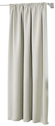 WOLTU Thermovorhang, Verdunklungsvorhang Blickdicht, Gardine mit Kräuselband für Schiene, Vorhang 250g/m² Schwere Wärmeisolierende, für Wohnzimmer Schlafzimmer, 140 x 225 cm, Beige