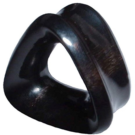 Island Piercings PAAR Triangle Horn Tunnel Ohr Piercings schwarz 6mm-30mm 093