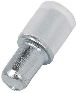 Trend 5mm Metal Shelf Support Pegs, Pack of 12, for Glass Shelves | Ideal For Glass Shelves, These 5mm Metal Support Pegs Include Removable Rubber Sleeves, SS/M5/12