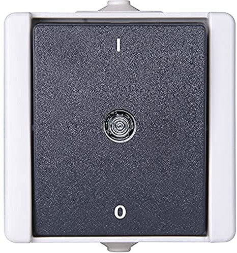 Kopp, Interruttore da parete a prova di umidità, bipolare, con luce di orientamento Pro AQA - 540256000