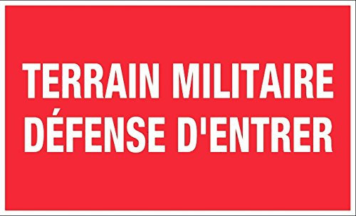 Panneau Terrain militaire défense d'entrer - Rigide 330x200mm - 4160573