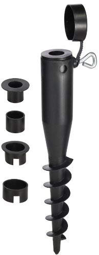 Spetebo Eindrehbare Bodenhülse mit 4 Aufsätzen für Fast jeden Sonnenschirm