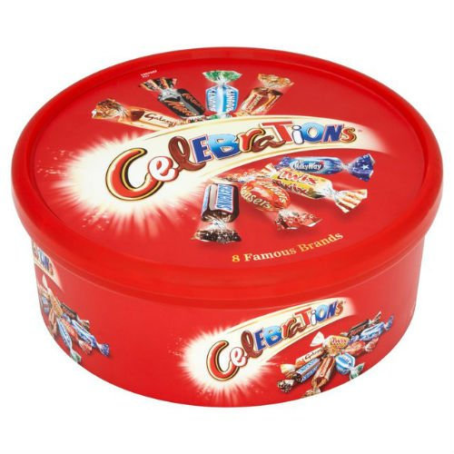 Celebrations Weihnachts Behälter Schokolade 750g - 2 Stück