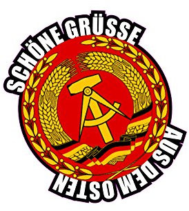 1 x Aufkleber Schöne Grüße Aus Dem Osten DDR Fahne Deutschland Ossi Sticker Fun