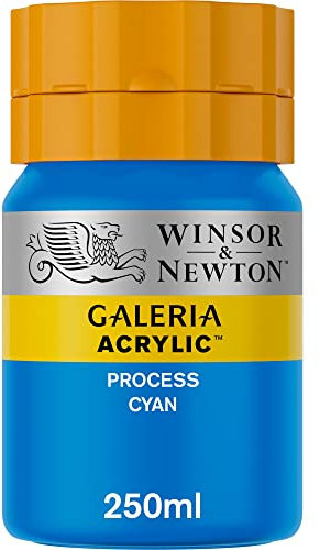Winsor & Newton Galería - Pintura Acrílica , 250 ml, Azul (Process Cyan)