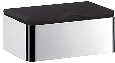 Emco System 2 Feuchtpapierbox, Chrom - Feuchtpapierhalter & Behälter für feuchtes Toilettenpapier zur Wandmontage zum Schrauben - Box oder Dose, Silber