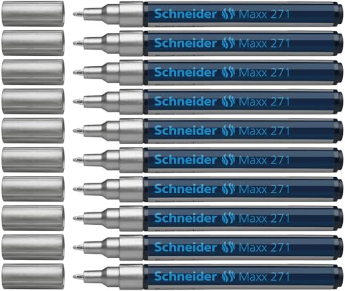 Schneider Maxx 271 Paint-Marker (Rundspitze, 1 - 2 mm) 10er Packung silber
