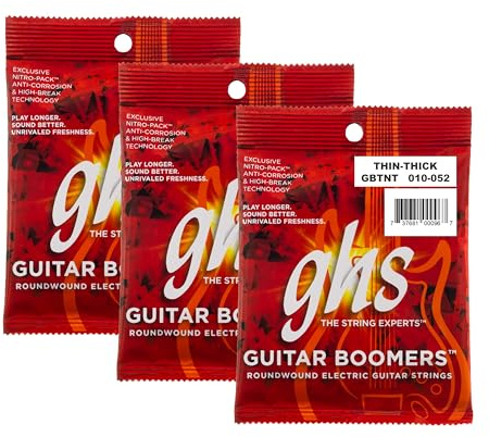 3 set di GHS Boomer TNT 10 – 52 corde per chitarra elettrica (Gbtnt)
