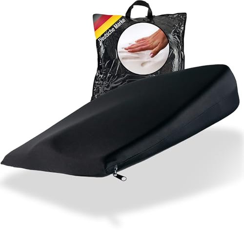 Supply24 Gelschaum Keilkissen 41x38x8 cm Sitzkissen ergonomische Sitzerhöhung Autositzkissen Stuhlkissen Sitzkeilkissen für Rollstuhl Bürostuhl Rückenschmerzen Antidekubitus Entlastung