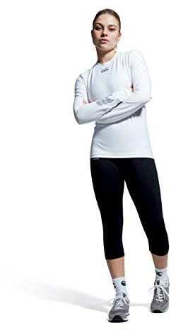 Canterbury Women's Thermoreg Long Sleeve Top | Compression Shirt | Base Layer Top with Heat Retention & Thermal Regulation, White, M