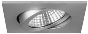 Brumberg Outdoor LED Einbaustrahler, IP65, quadratisch, 8.2 x 8.2cm, Plug& Play 350mA, 6W 3000K 650lm 38°, schwenkbar 30°, Alu matt