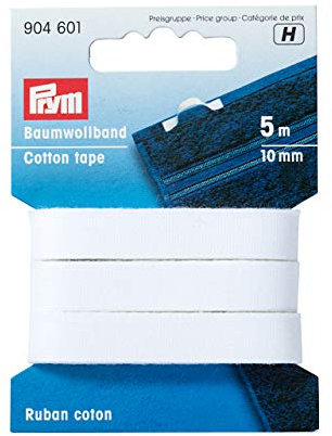 Prym 904801 Baumwollband 10 mm weiß