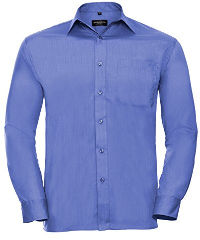 Russell Collection Men's Corporate Blue Long Sleeve Shirt (18)