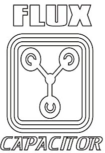 INDIGOS UG Aufkleber - Autoaufkleber - JDM - Die Cut - Auto - 170x120 mm - Flux Capacitor - weiß - Heckscheibe - Heckscheibenaufkleber - Sticker - Tuning