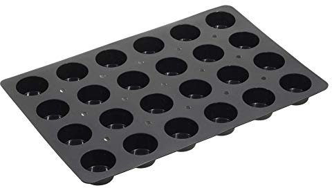 Lurch 67108 FlexiGastro Backform aus 100% BPA-freiem Platin Silikon 24er Muffins, schwarz, 60 x 40 cm, Gastronomie