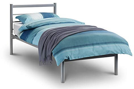 Julian Bowen Alpen Double Bed, Powder Coated Steel, Grey, 135cm
