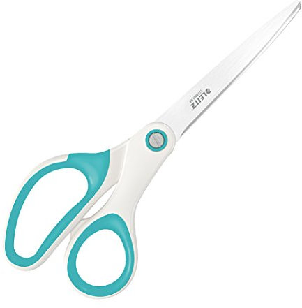 Leitz WOW Titan Qualitätsschere, Für Rechts- oder Linkshänder (beidhändig), Haushaltsschere mit ergonomischem Griff, Für zu Hause oder Schule, Eisblau, 53192051