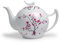 Teekanne Cherry Blossom weiß mit Kirschblüten 2 Liter Bone China TeaLogic