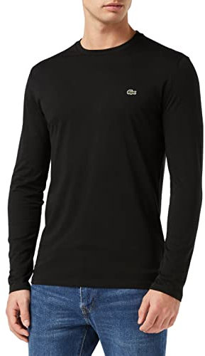 Lacoste T-Shirt à Manches Longues Regular Fit Homme , Noir, M