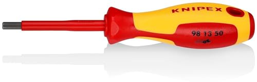 KNIPEX Screwdriver, VDE-Tested 187 mm, 98 13 50 | For Hexagon Socket Screws Insulated with Multi-Component Grips