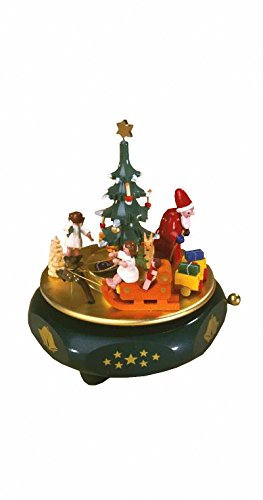 Richard Glässer Seiffen Mechanische Spieldose Weihnachtsträume, 22er Spielwalze Stille Nacht, Original Erzgebirge