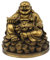 Petrichor Feng Shui lachender Buddha, der auf glücklichen Geldmünzen trägt Goldbarren für gutes Glück u. Glück sitzt (5 Zoll)