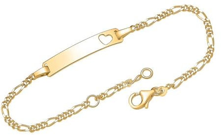 Unique Sports 925er Gold Armband Herz mit Gravurplatte ID1001-G