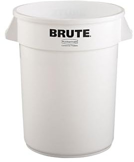 Rubbermaid Round Brute Container 121Ltr Container White