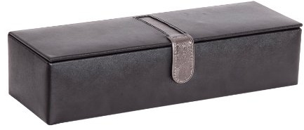 Mele & Co Alfie 1500 Black Genuine Bonded Leather 5 Watch Display Box