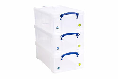 Really Useful Box 3 x 12 Liter für A-4 Format- 465 x 270 x 150 mm - transparent