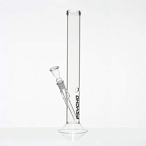 Psycho Glas Bong, Tabakpfeife, 32cm hoch, 40mm Ø, 14,5er Schliff und Chillum