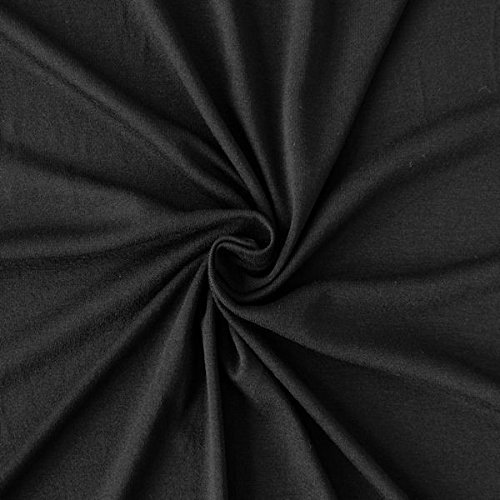 STOFFKONTOR Viskose Stretch Jersey Stoff - Öko-Tex Standard, Meterware, Schwarz