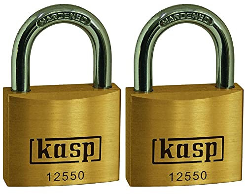 Kasp K12550D2 Lucchetto in ottone premium, 50 mm, confezione doppia