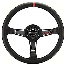 Sparco Universelles Sportlenkrad 'L575 Nero' - Schwarz Leder - Diameter 350mm SCHWARZ/ROT