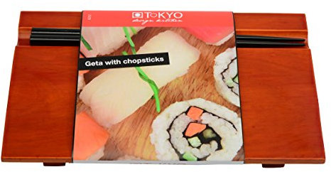 Tokyo Design Studio TDK FZ Sushi Geta with Chopsticks 24 x 15 x 3 cm, Wood, Bamboo Color