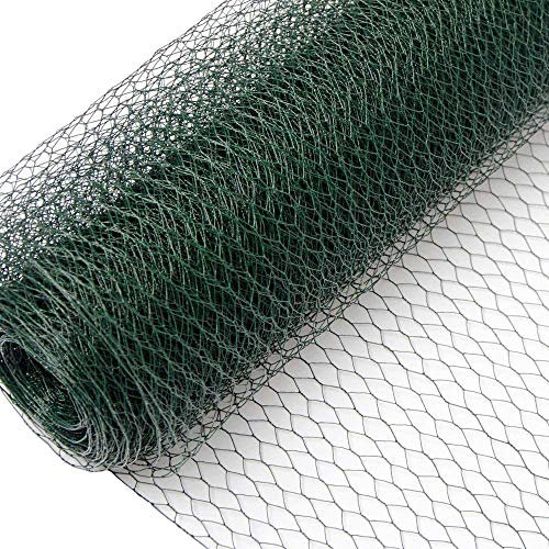 Niederberg Metall 25m x 75cm Maschendrahtzaun Grün - 13x13 Drahtgitter Zaun - Hasendraht Verzinkt