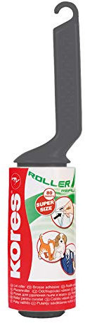 Kores - Lint Roller for Textile, Clothes, Furnishings and Carpets, Removes Lint, Pet Hair, Dust and Crumbs, Pack of 1 Roller x 80 Sheets